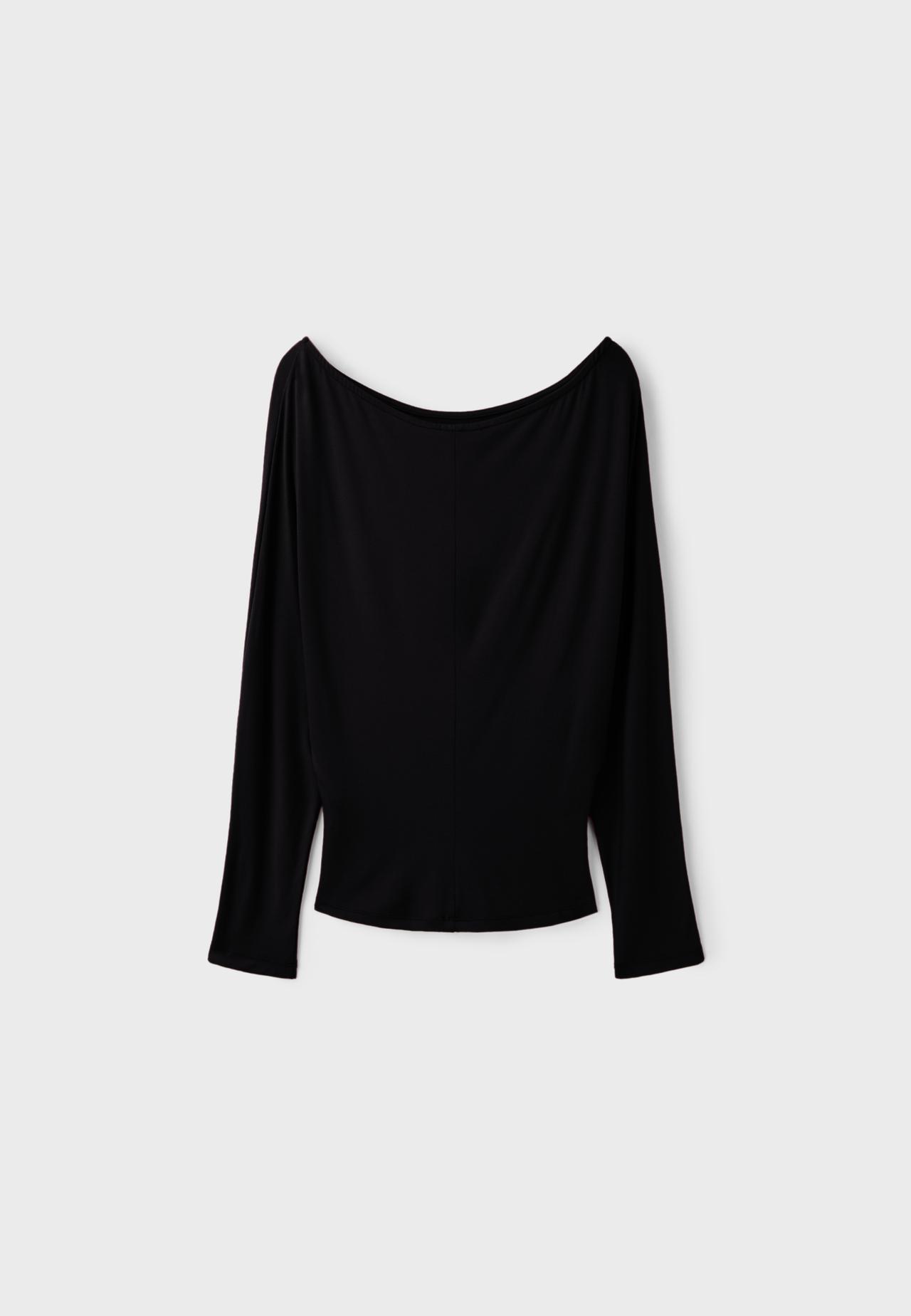 Asymmetric sash-effect top — Black