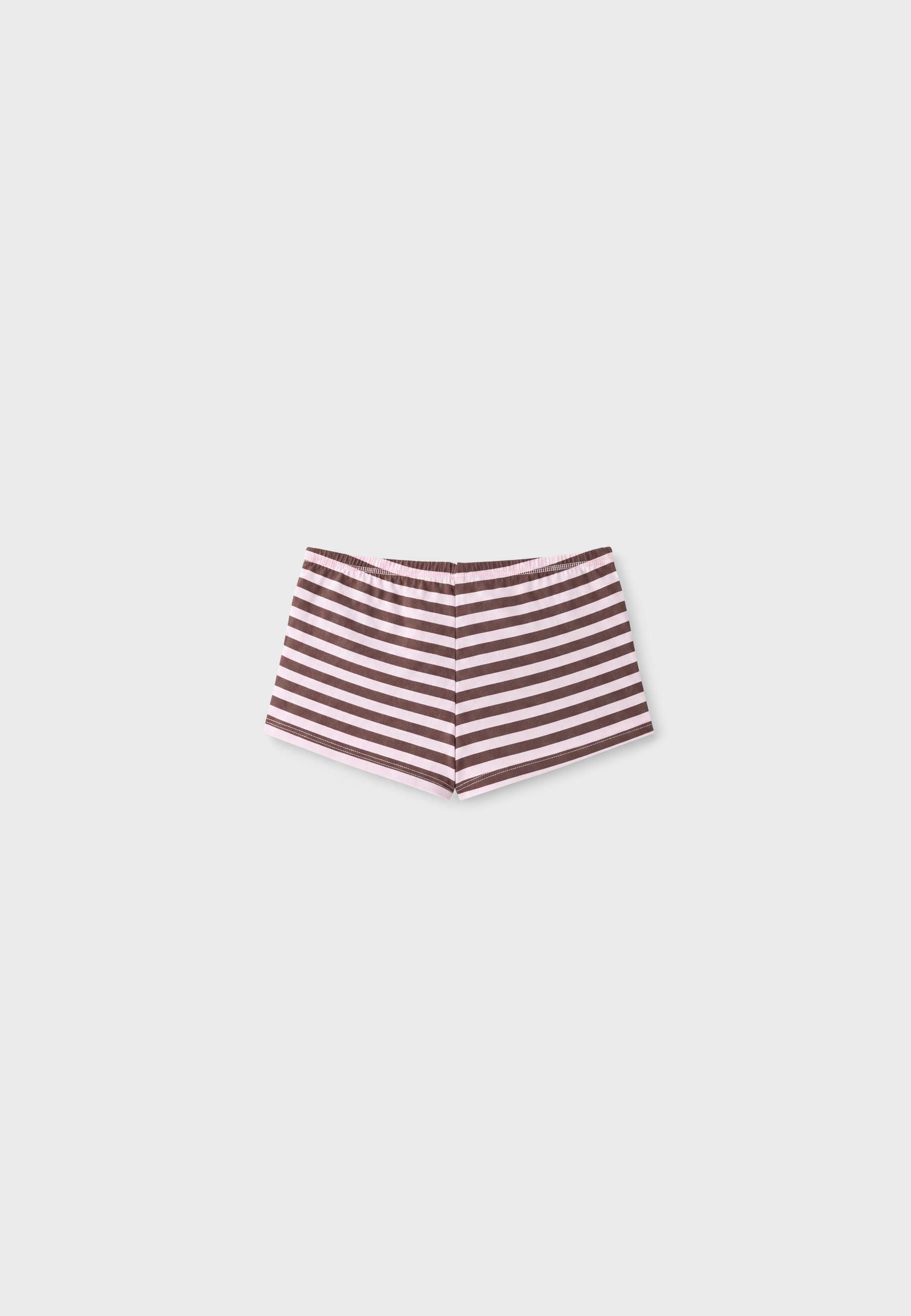 Striped mini shorts — Pale pink