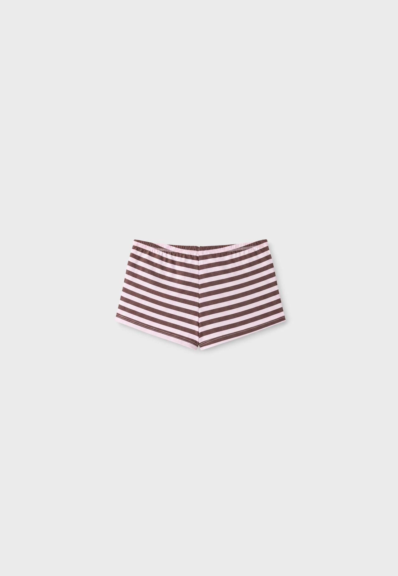 Striped mini shorts — Pale pink