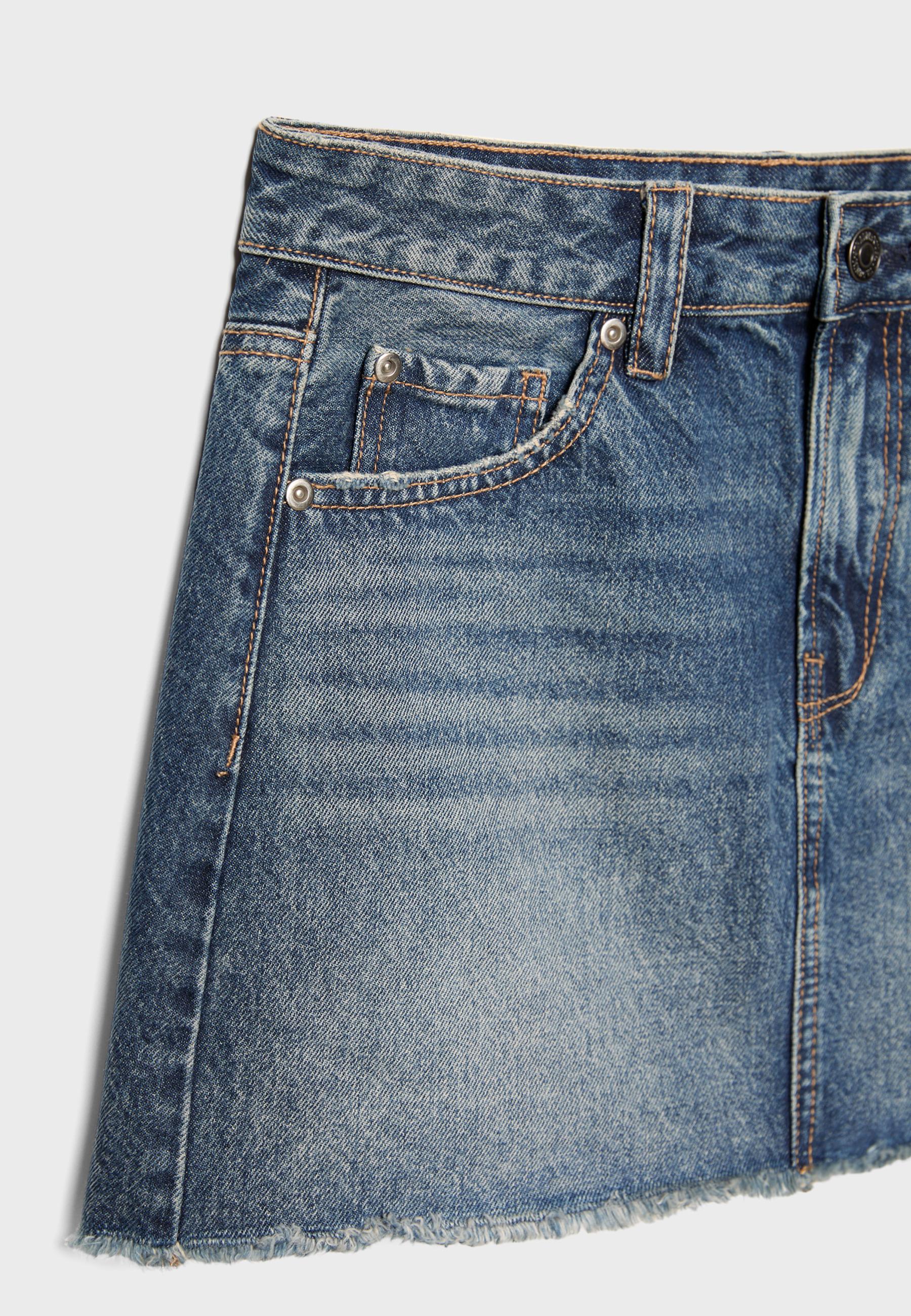 D60 denim mini skirt — MEDIUM DENIM WASH