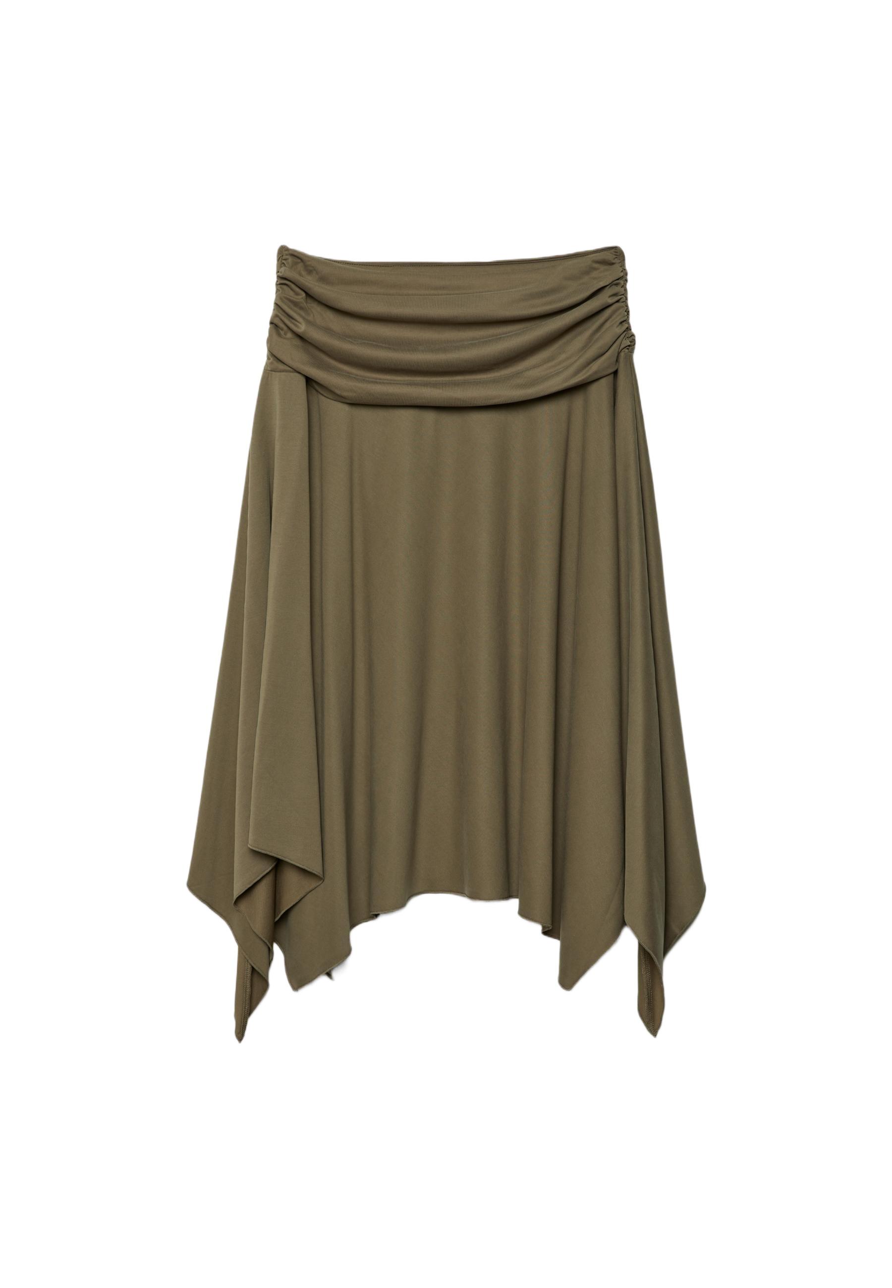 Asymmetric midi skirt — Khaki