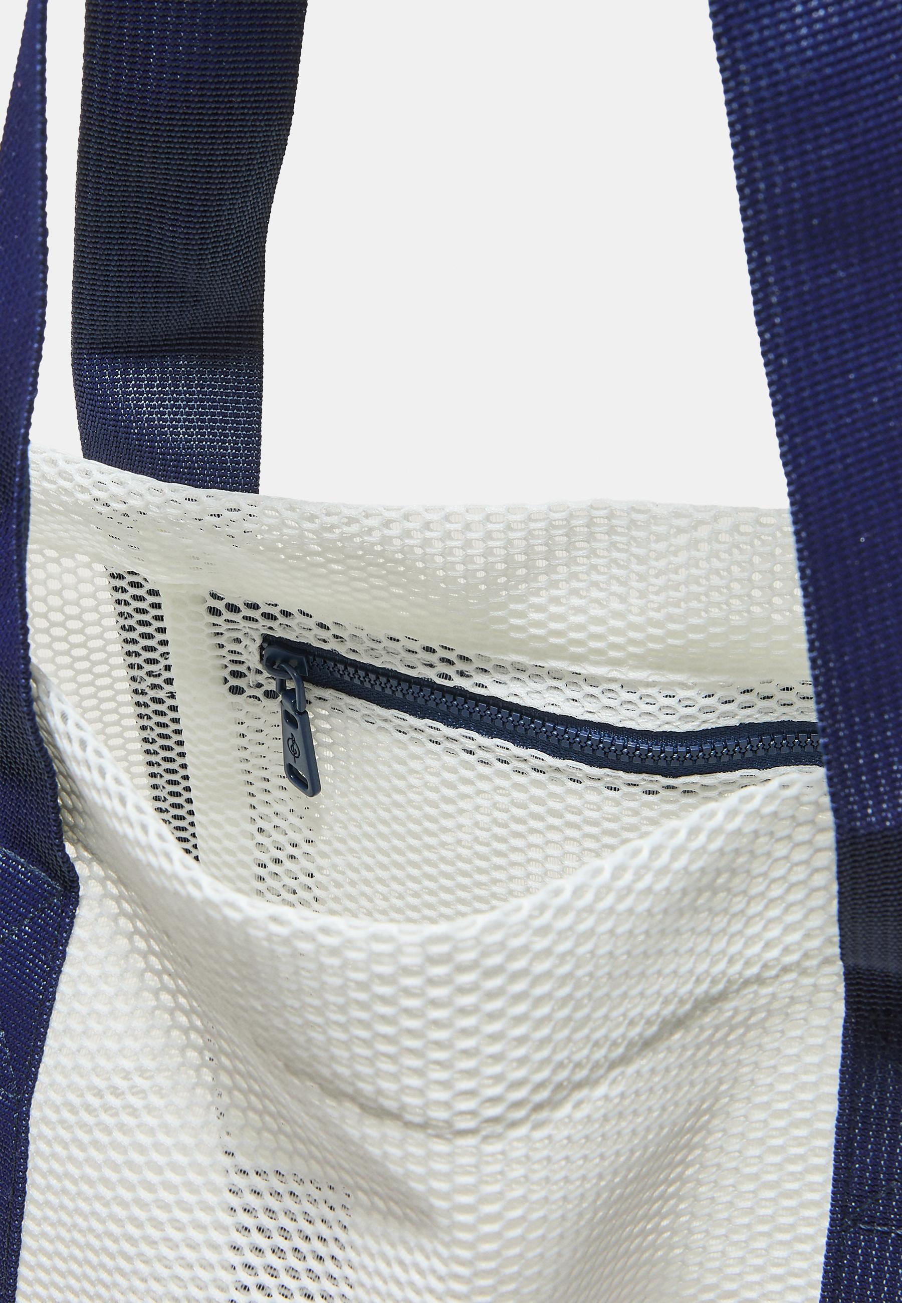 Contrast mesh shopper bag — Ecru