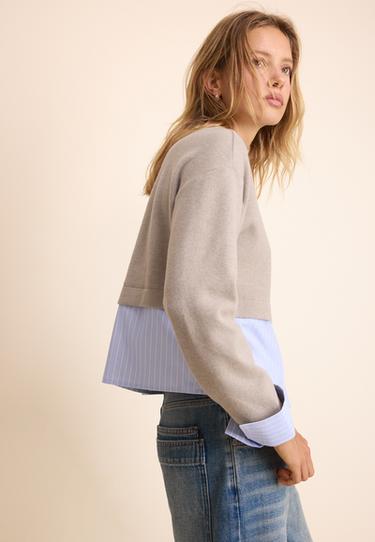 Mixed-fabric jumper — 0-458 6