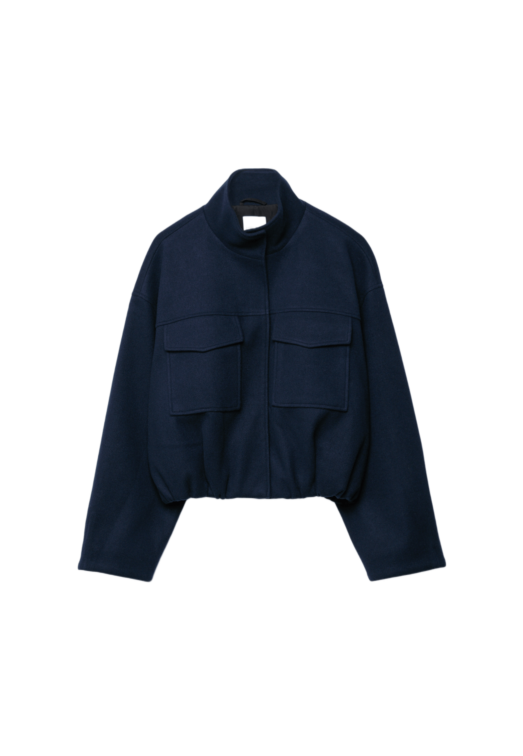 Soft-touch bomber jacket with pockets — Dark blue