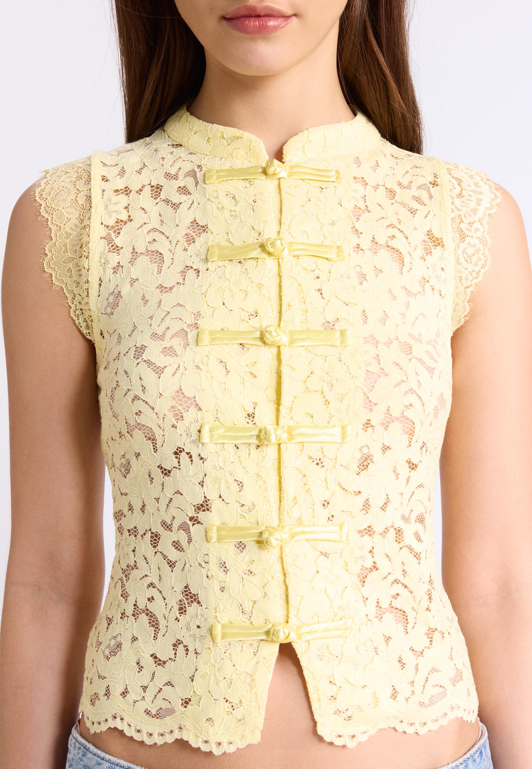 Lace toggle top — Gold