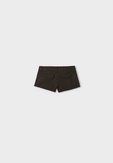 Regular mini shorts with pockets — Brown 7