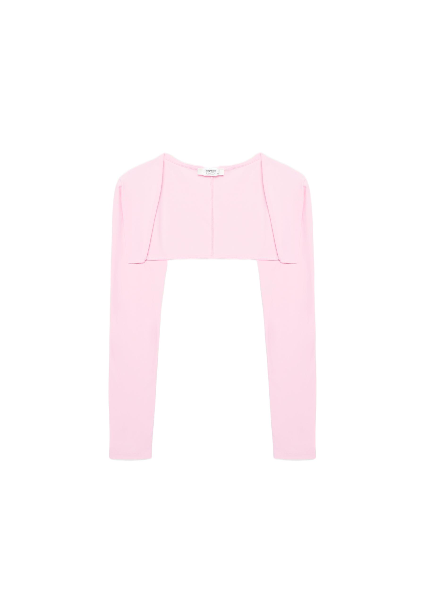 Slim fit long sleeve bolero — Pastel pink