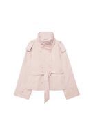 Yüksek yakalı kemerli trençkot - Görsel 16