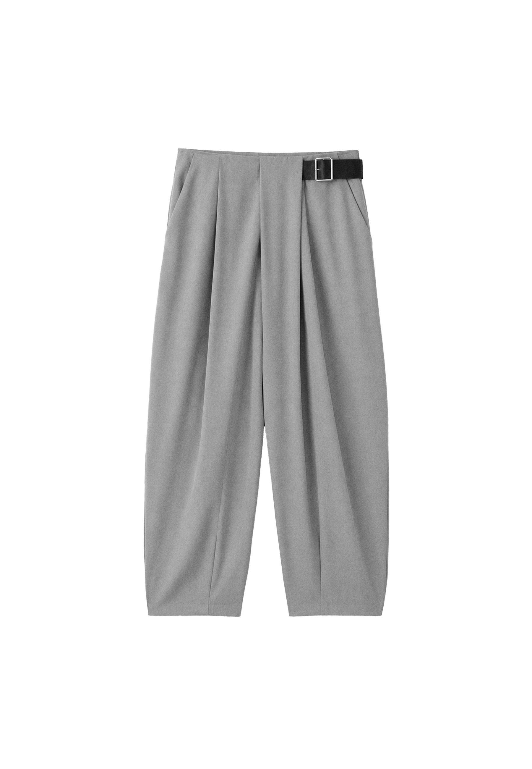 Darted smart trousers with belt — Grey