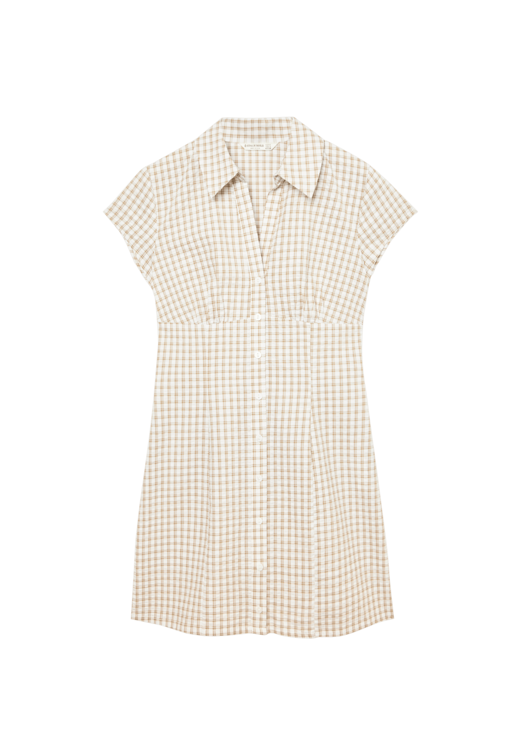Checked shirt dress — Stone