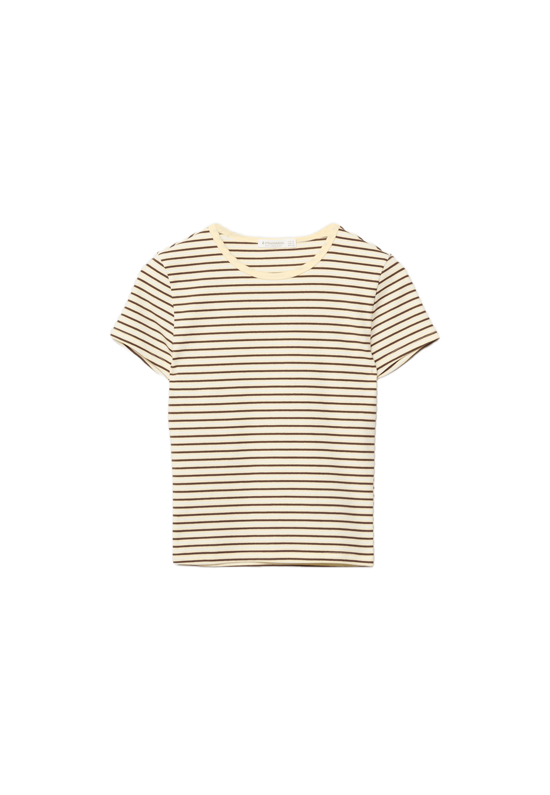 Basic dar kesim çizgili t-shirt