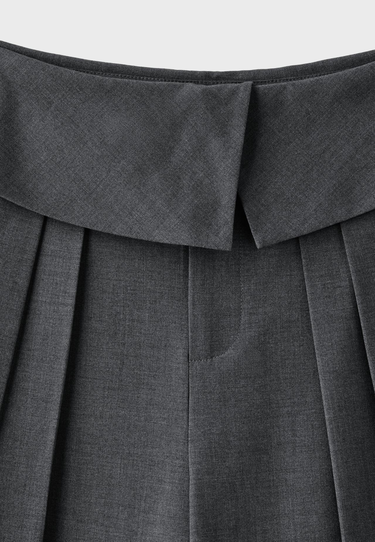 Turn-up waist smart trousers — Dark grey