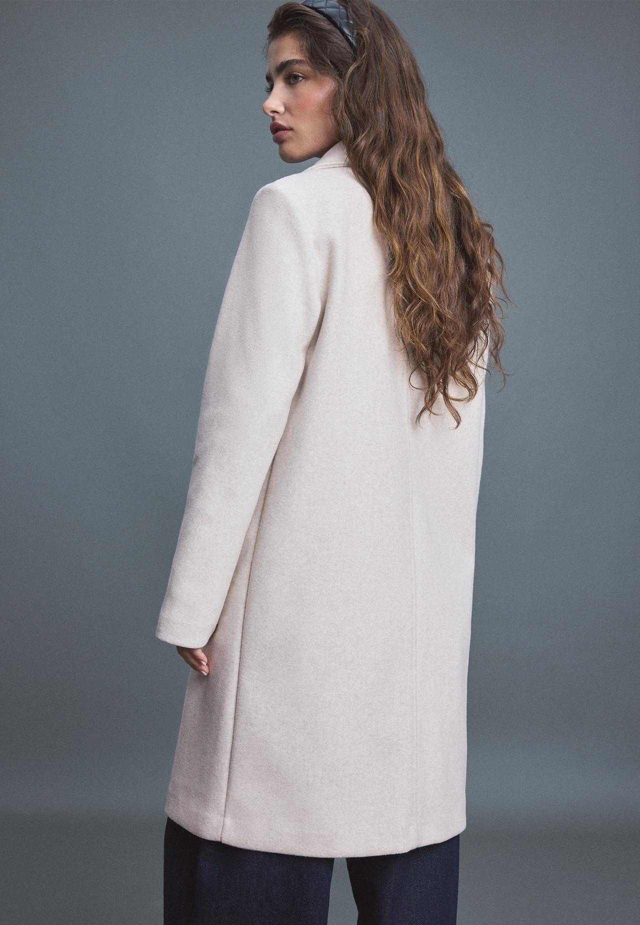 Midi button coat — Ecru