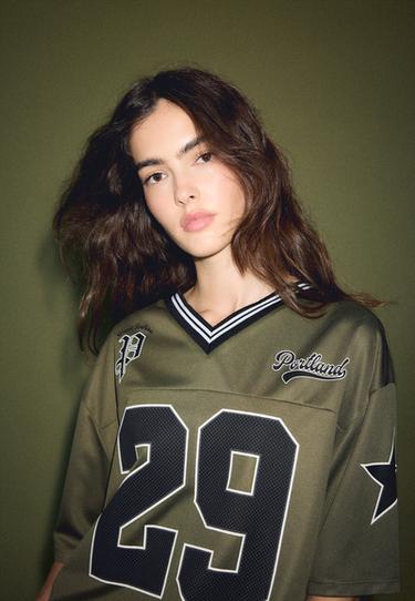 Oversize numbers T-shirt — Khaki 4