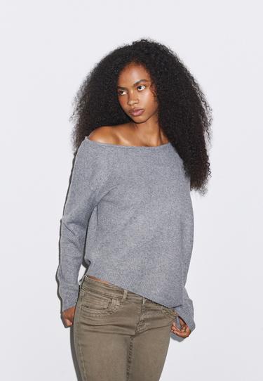 Asymmetric knit jumper — Grey 3