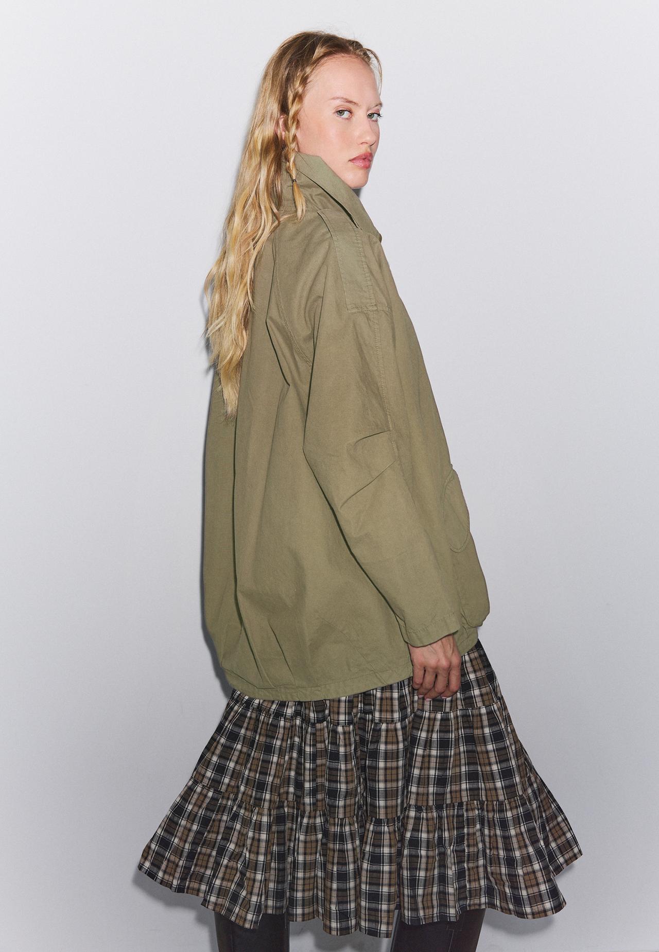 Oversize parka with pockets — Khaki