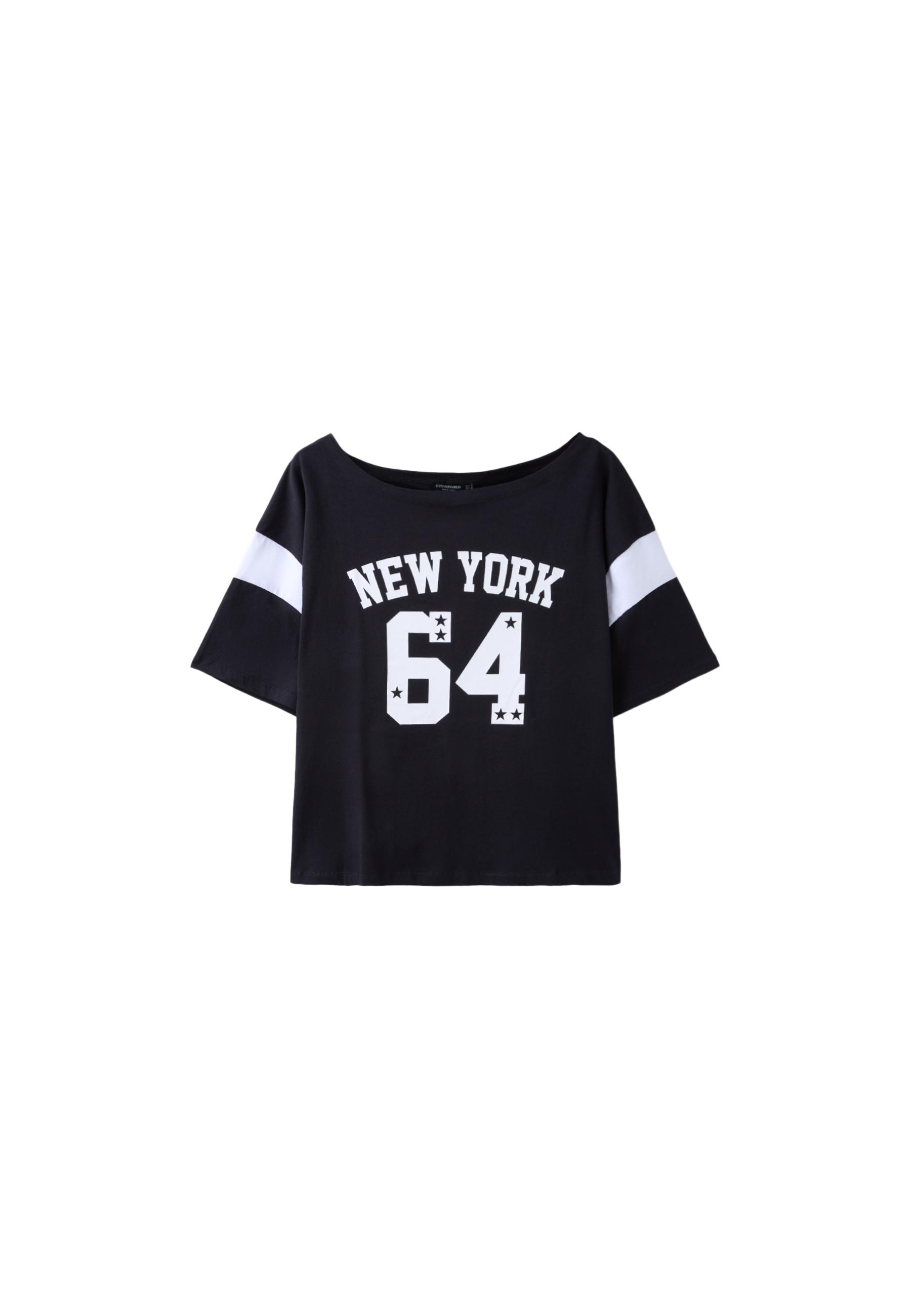 New York 64 short sleeve placement T-shirt — Black