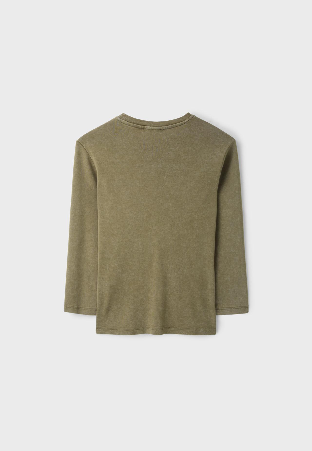 Placement print T-shirt — Khaki