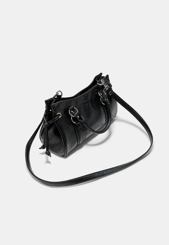 Stradivarius City Crossbody Bag With Knots Black Os