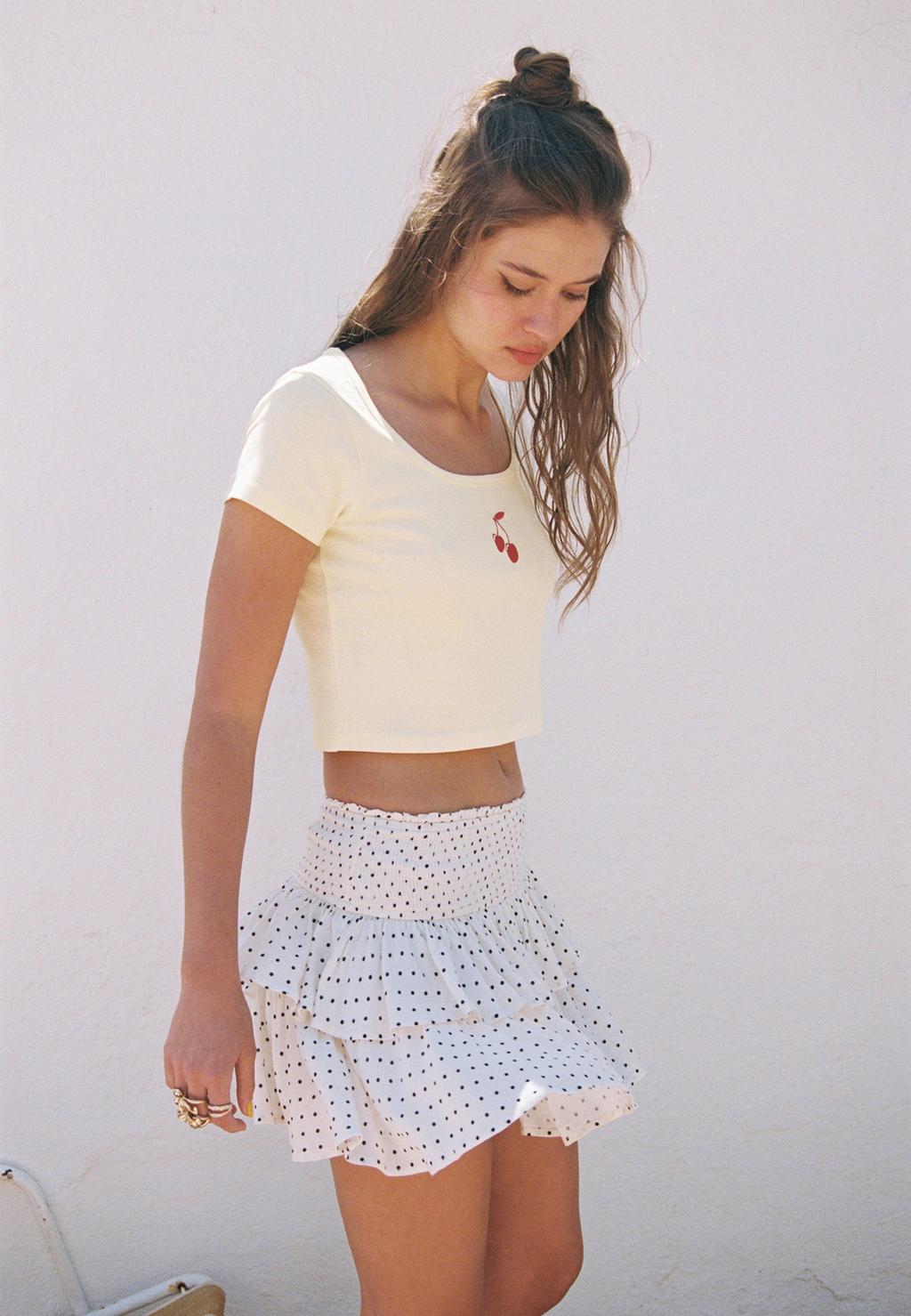 Mini-jupe-culotte à volants