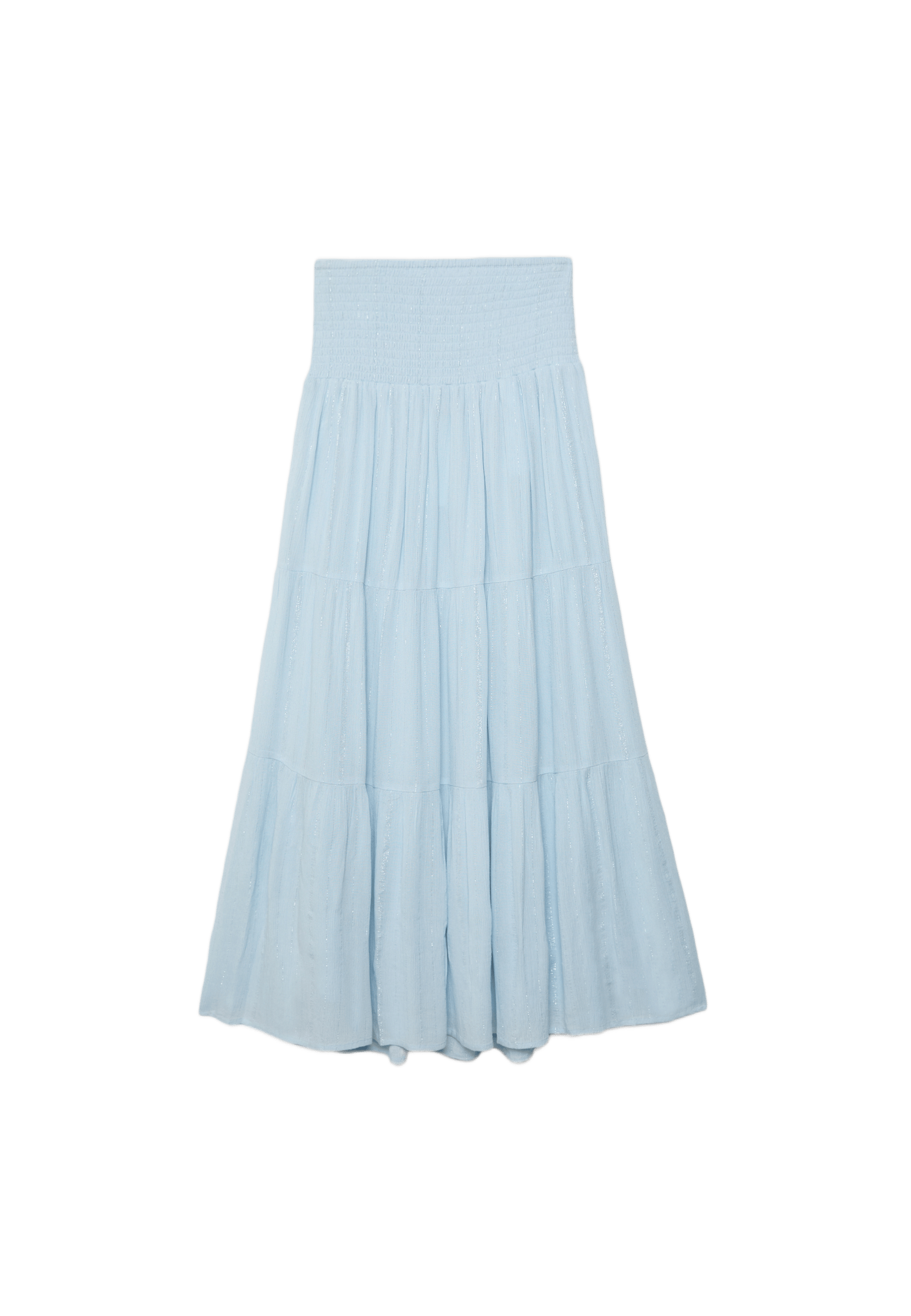 Panelled skirt with metallic thread — Sky blue