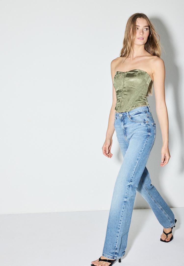 d98 vintage efektli straight fit jean
