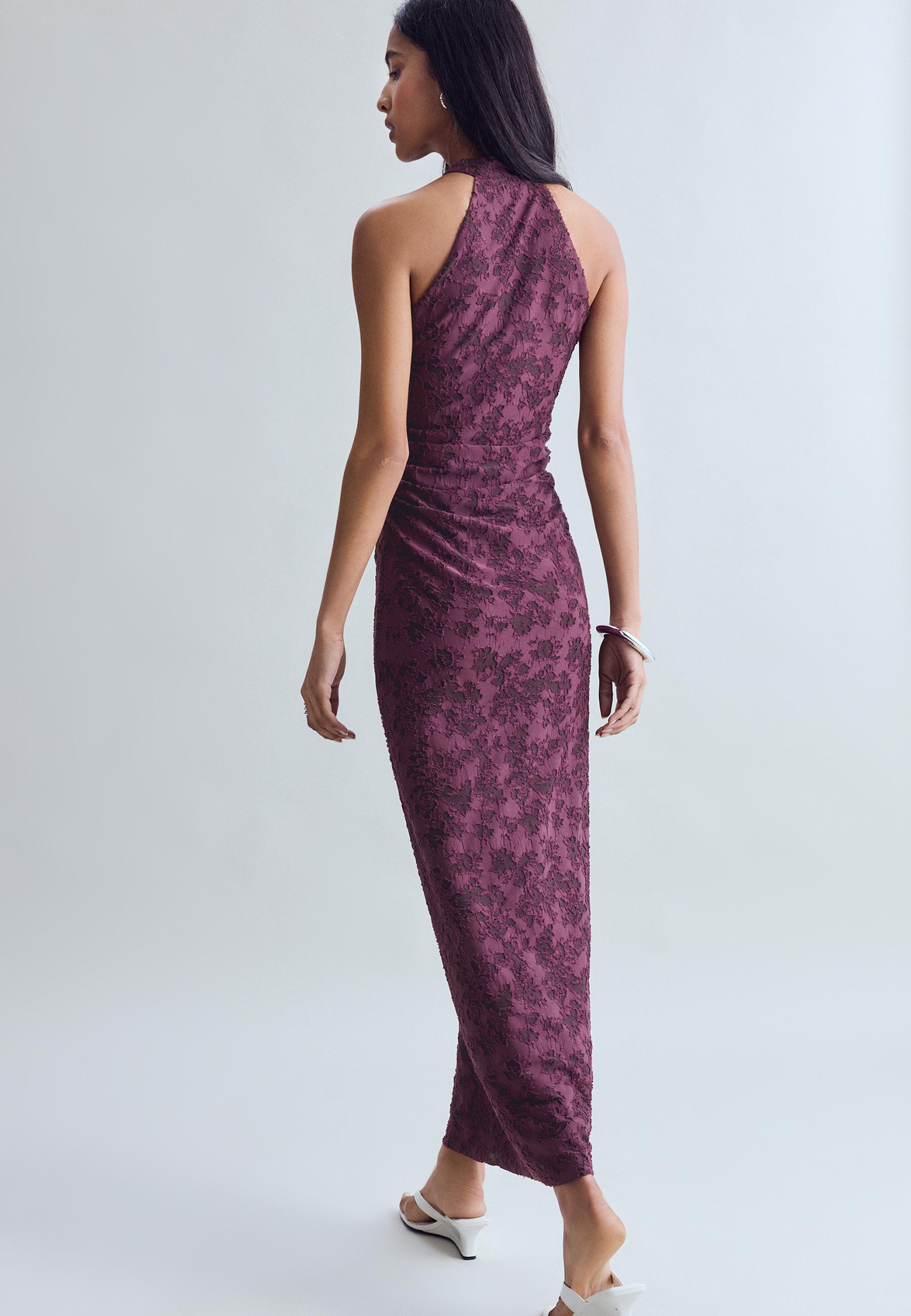 Jacquard midi dress — Purple