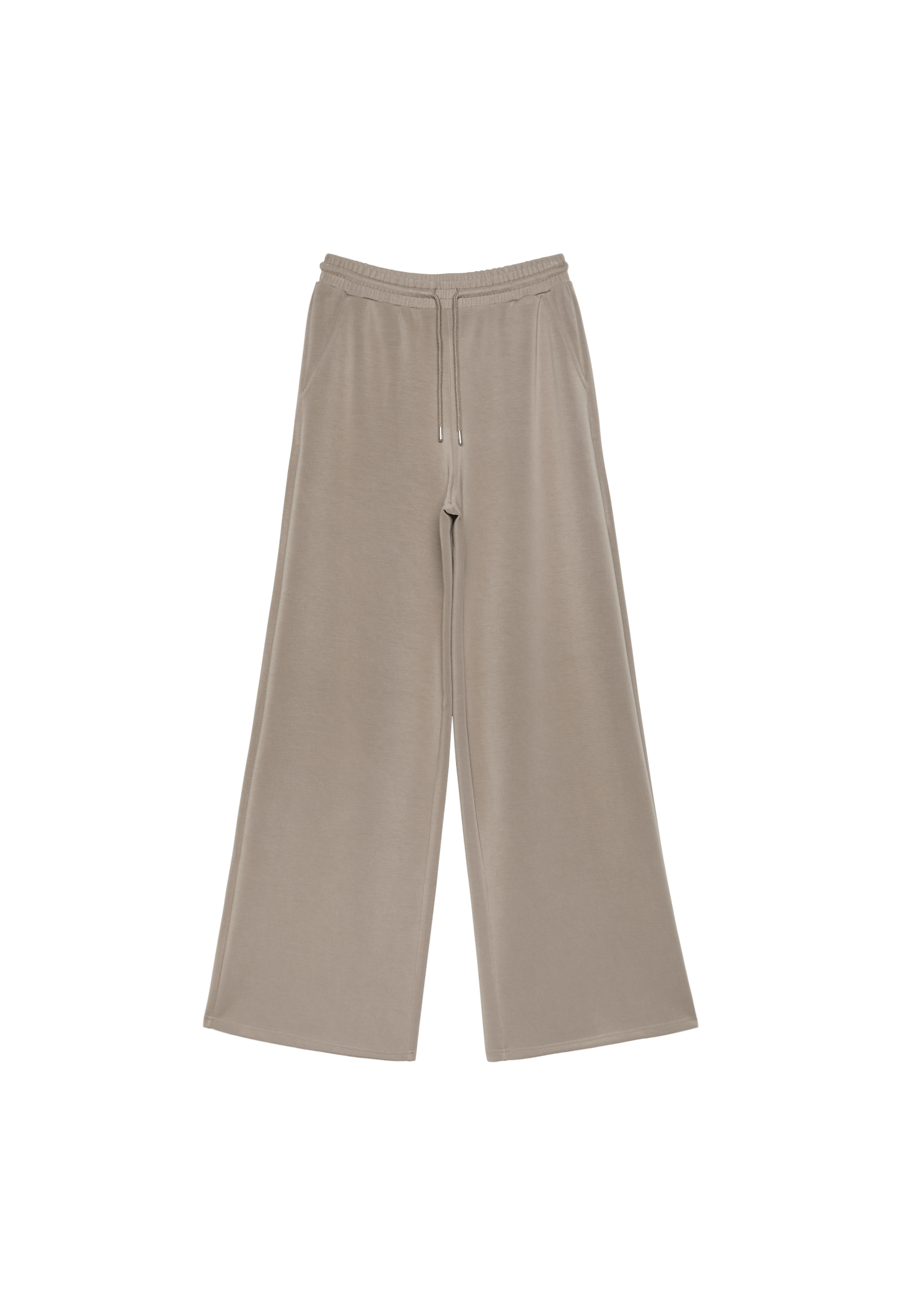Soft-touch palazzo joggers — Beige