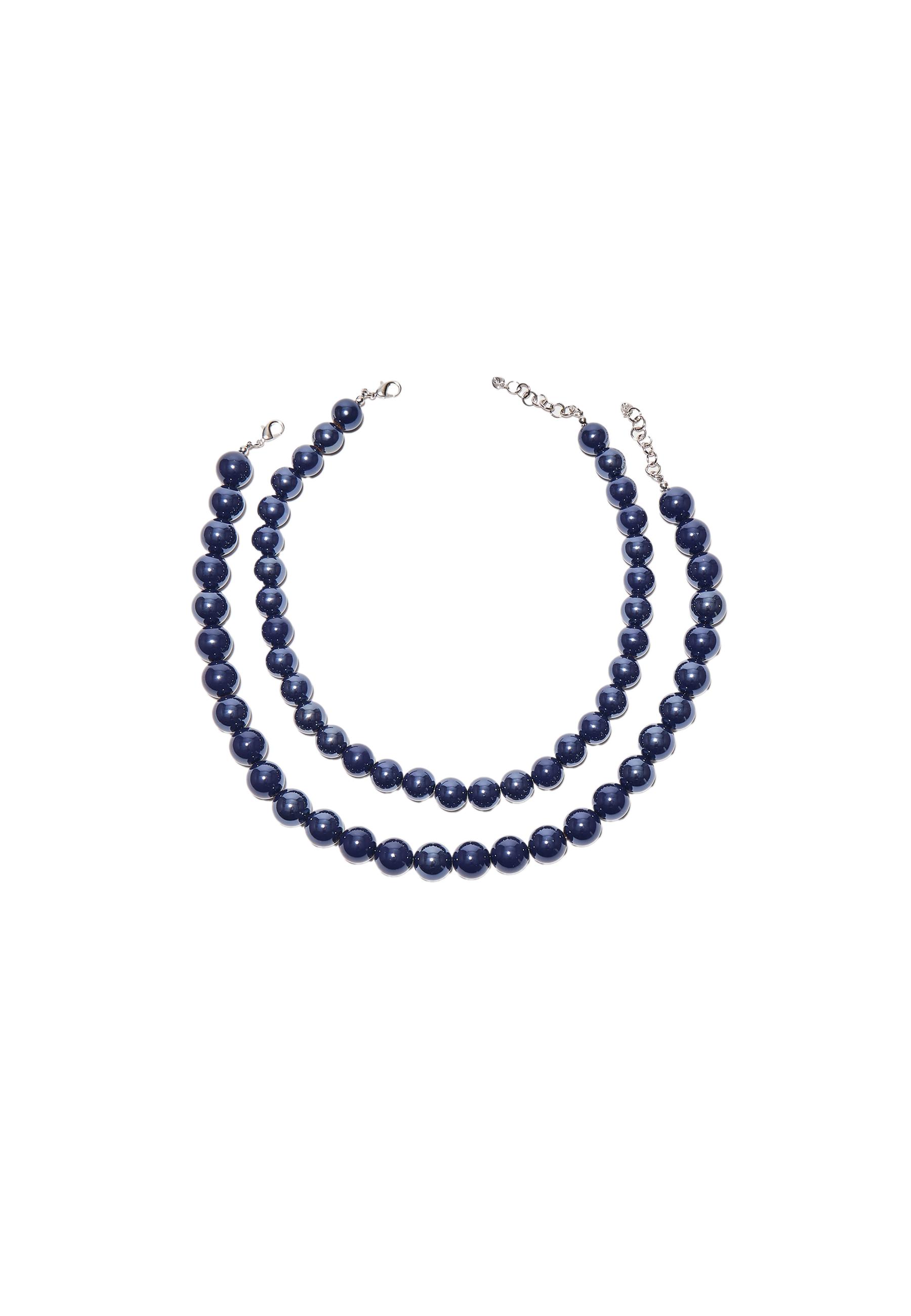 Set of 2 bead necklaces — Electric blue