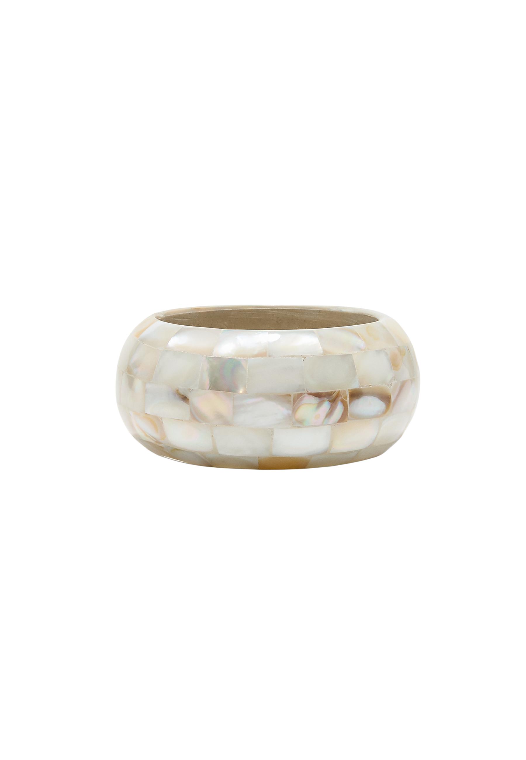 Maxi mother-of-pearl effect bracelet — Ecru