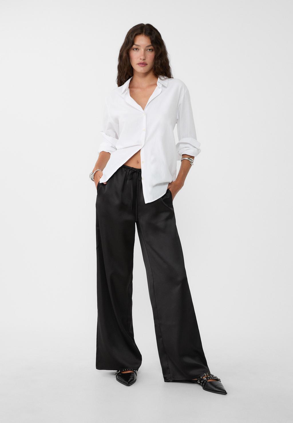 Flowing, satin trousers