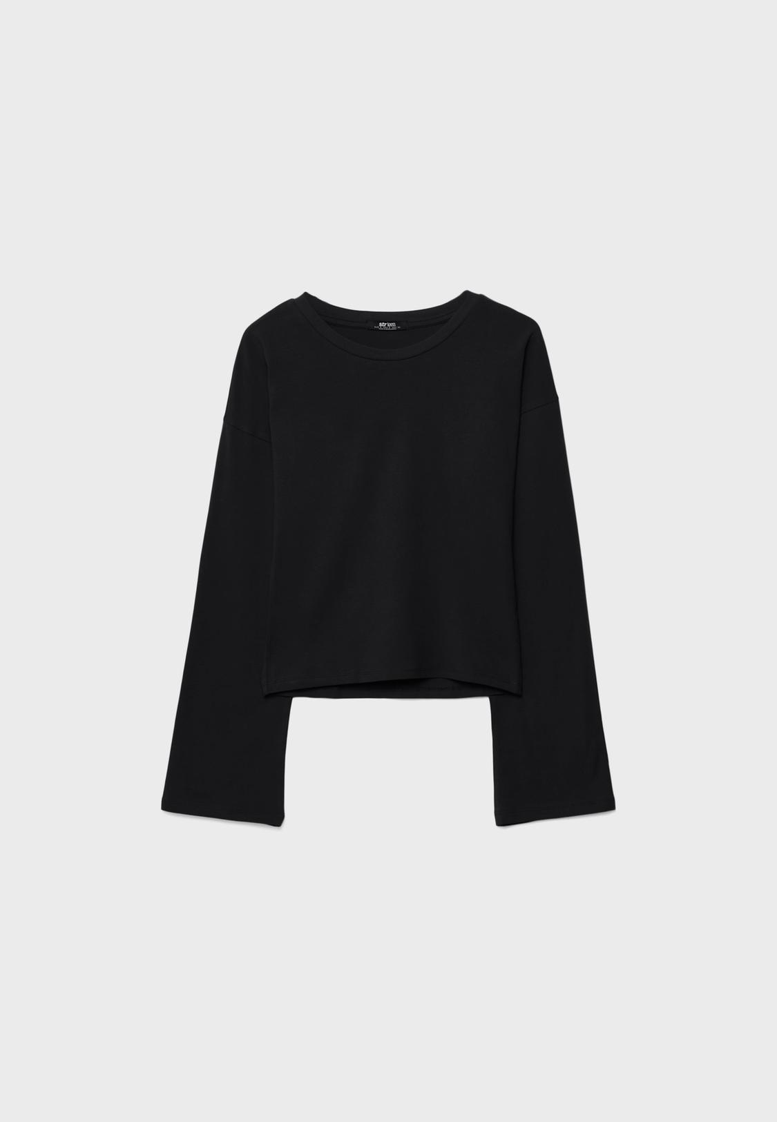 Minetom Femme Manches Longues Haut Blouse Col Rond Une Fleur T-shirt