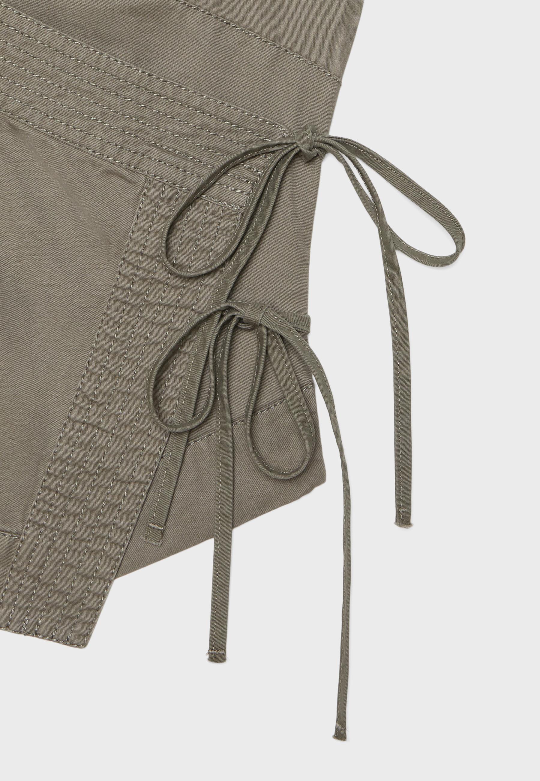 Halter neck wrap top — Khaki
