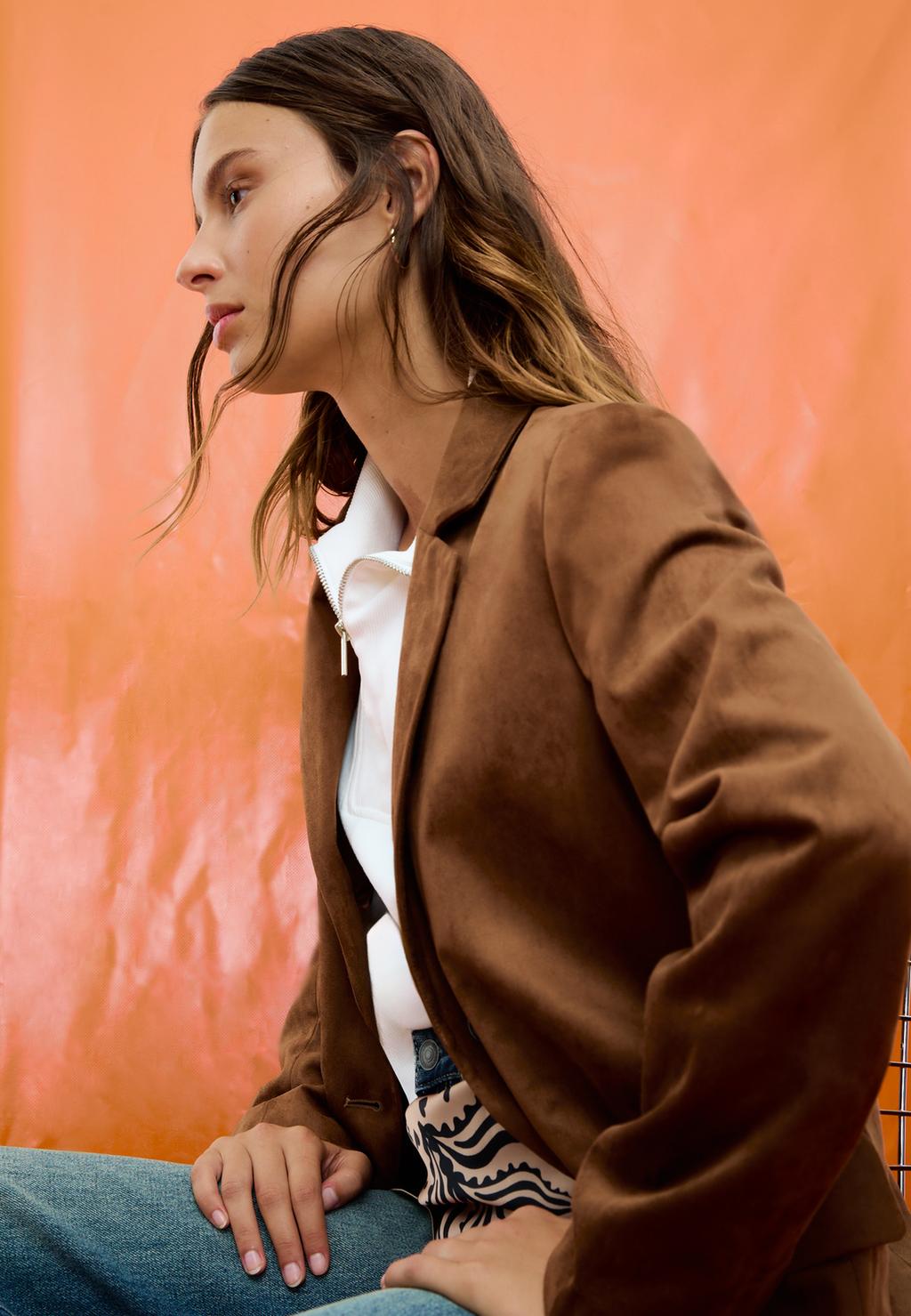 Blazer regular suédine