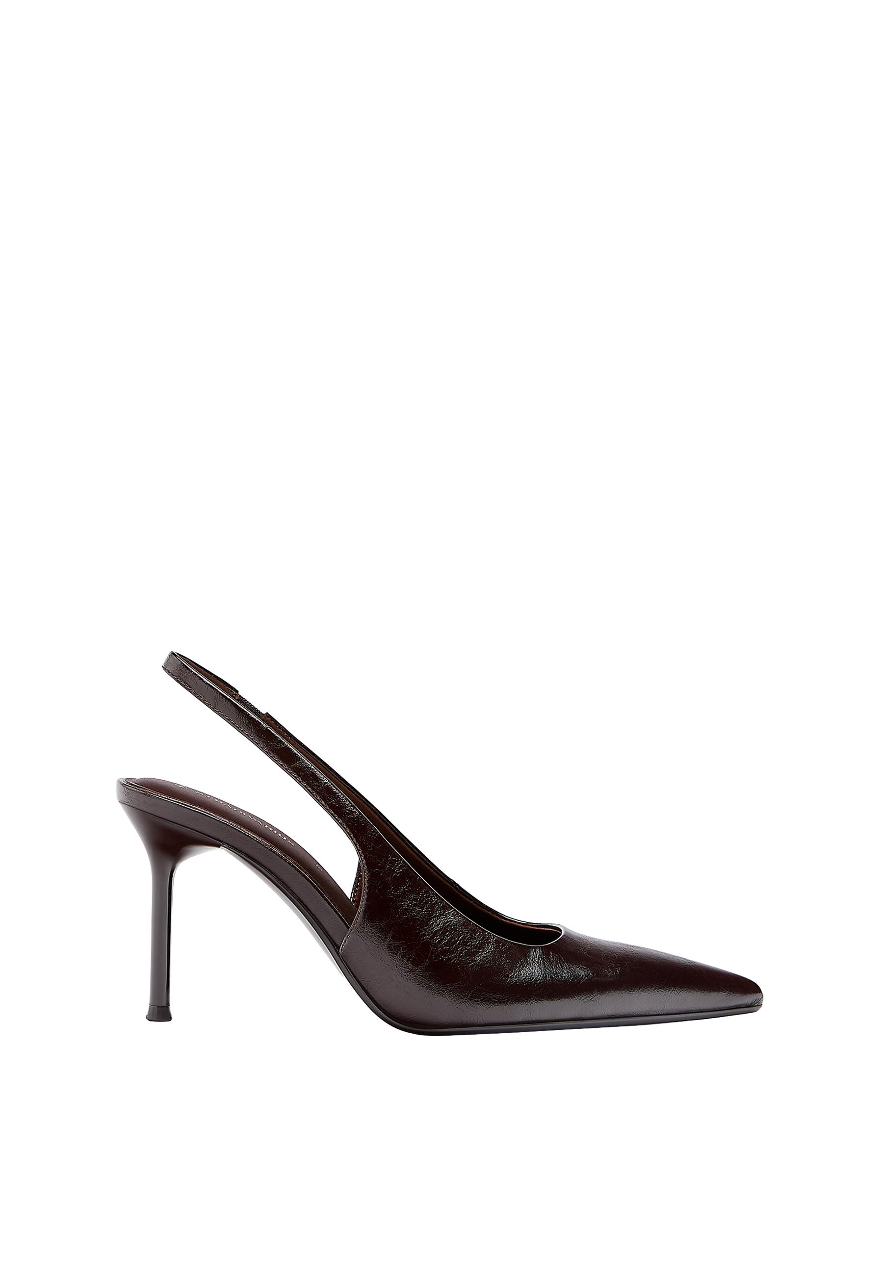 Slingback heeled shoes — BROWN