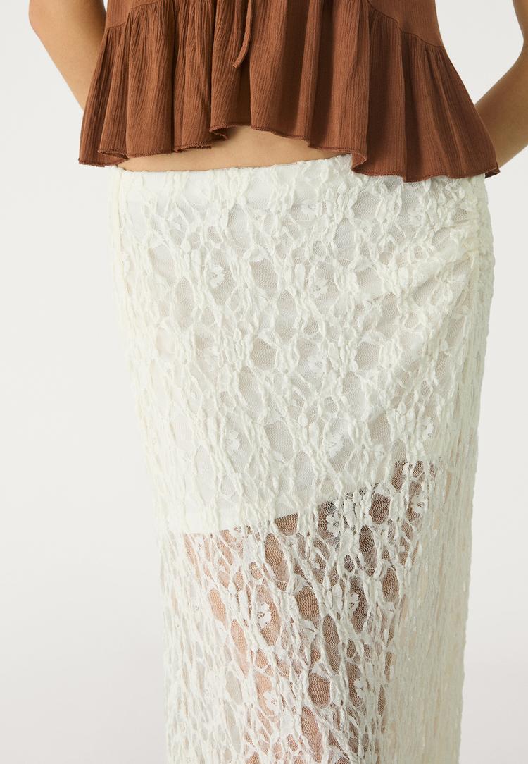 falda midi blonda frunce