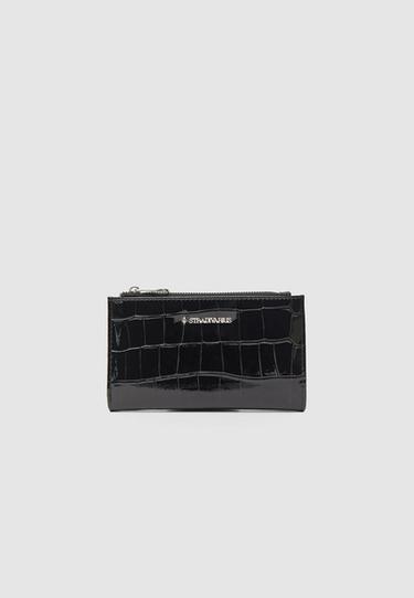 Basic mock croc purse — Black 1