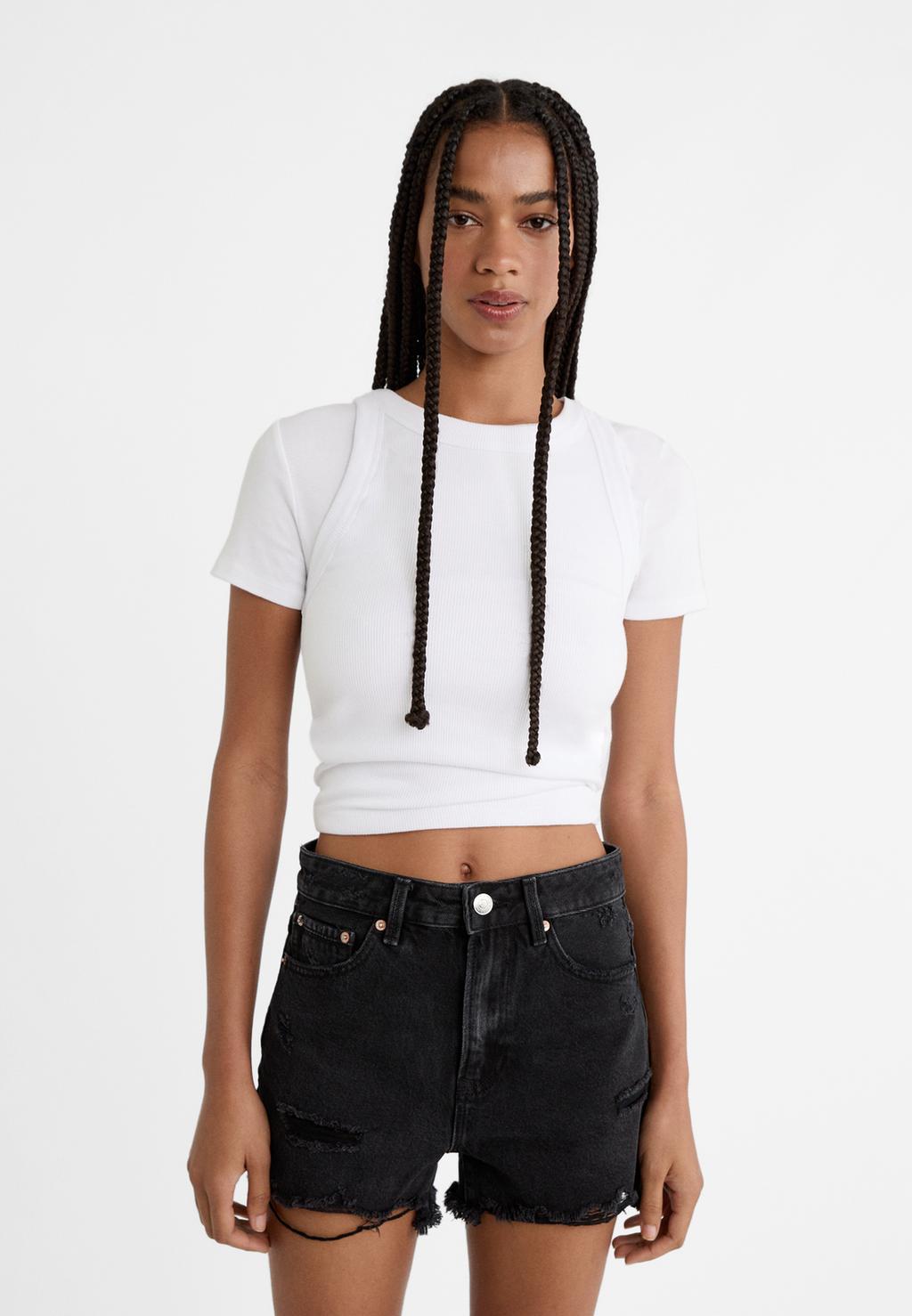 D75 Short denim rotos