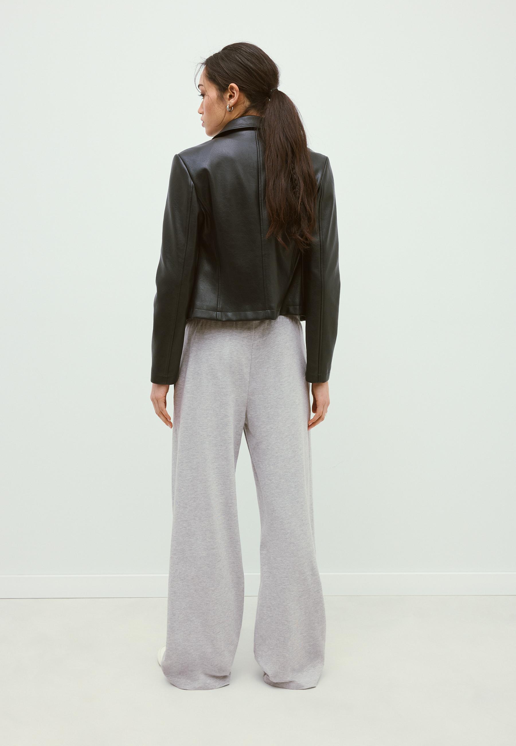Wide-leg jogger trousers — Grey melange