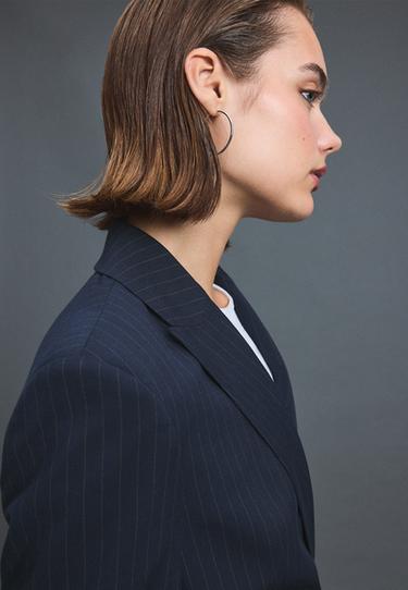 Striped tailored blazer — Navy blue 7