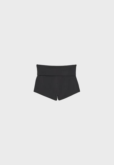 Turn-up mini shorts — Black 7