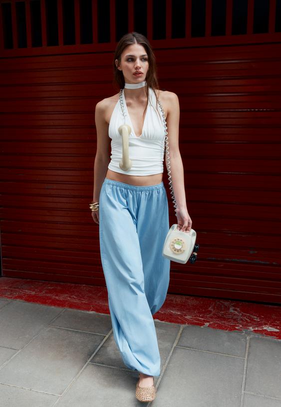 poplin volume trousers
