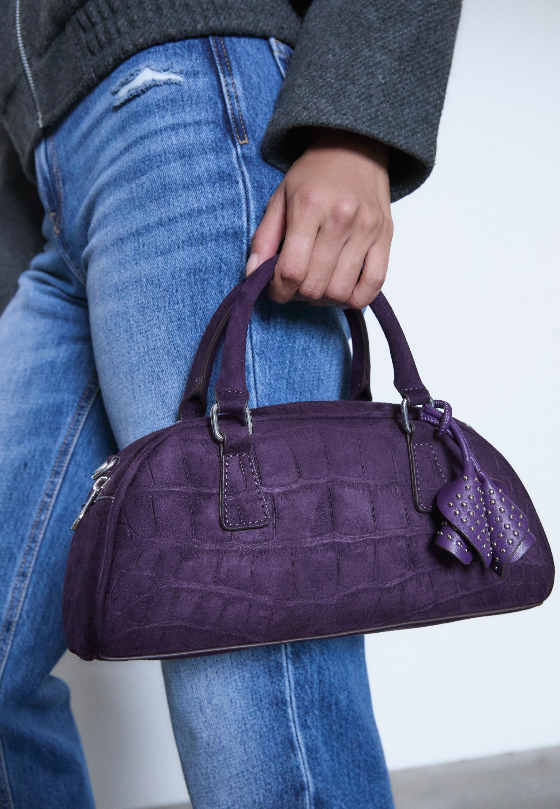 Bowling bag with floral detail - Women's fashion