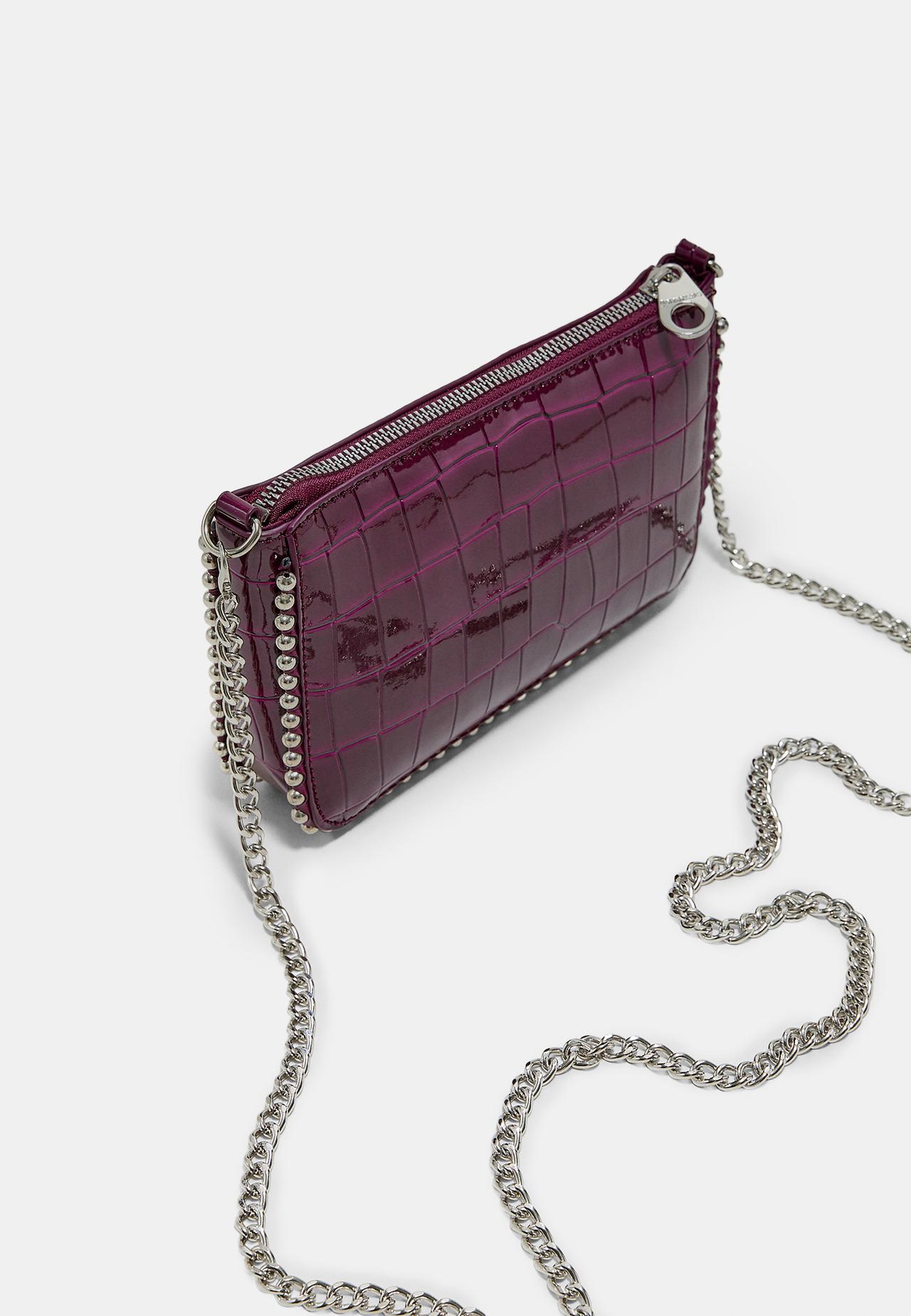Mini mock croc bag — Fuchsia