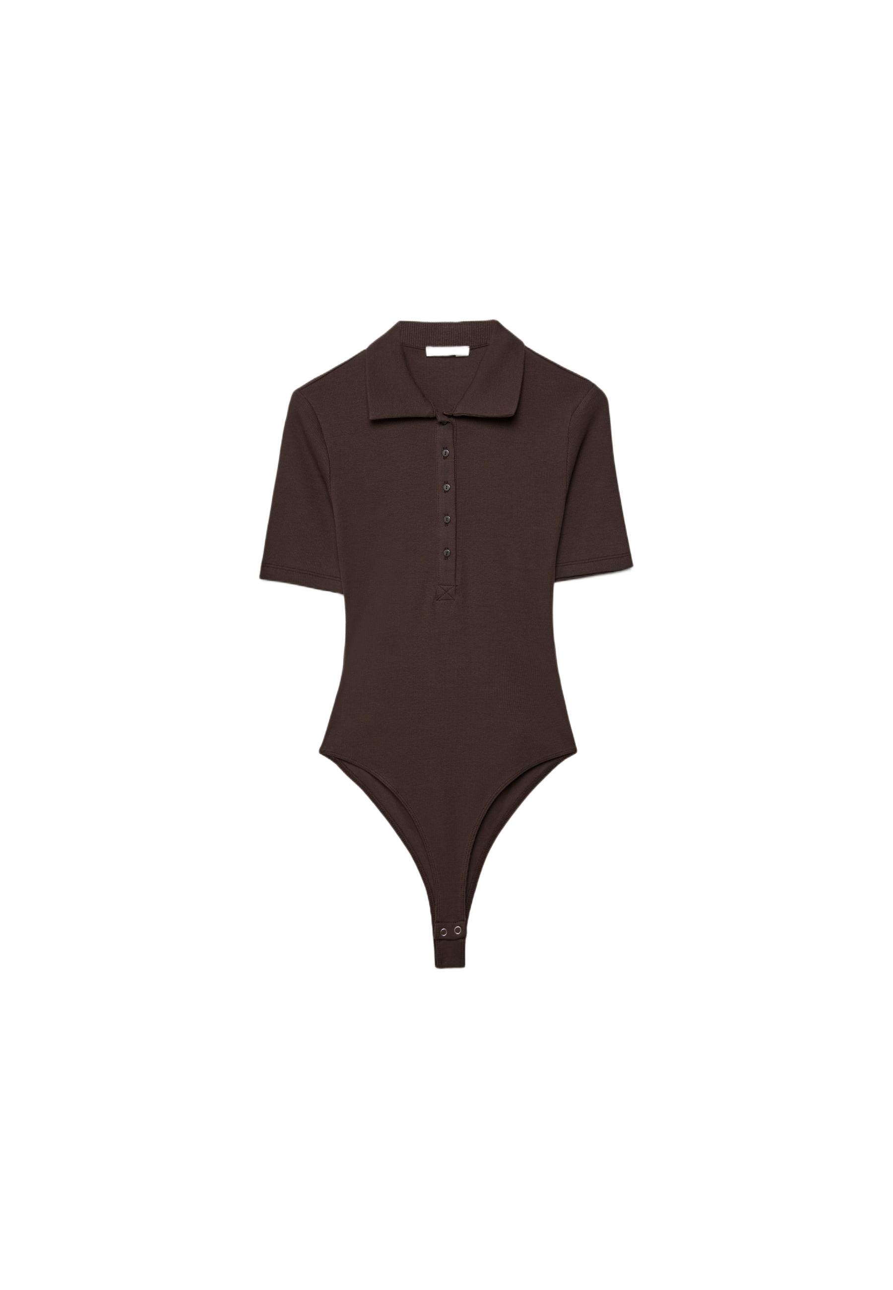 Polo bodysuit — Brown