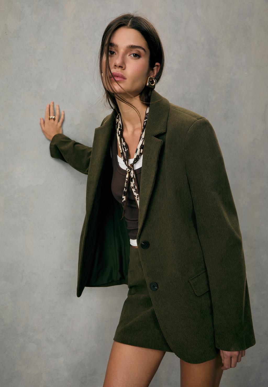 Straight fit corduroy blazer