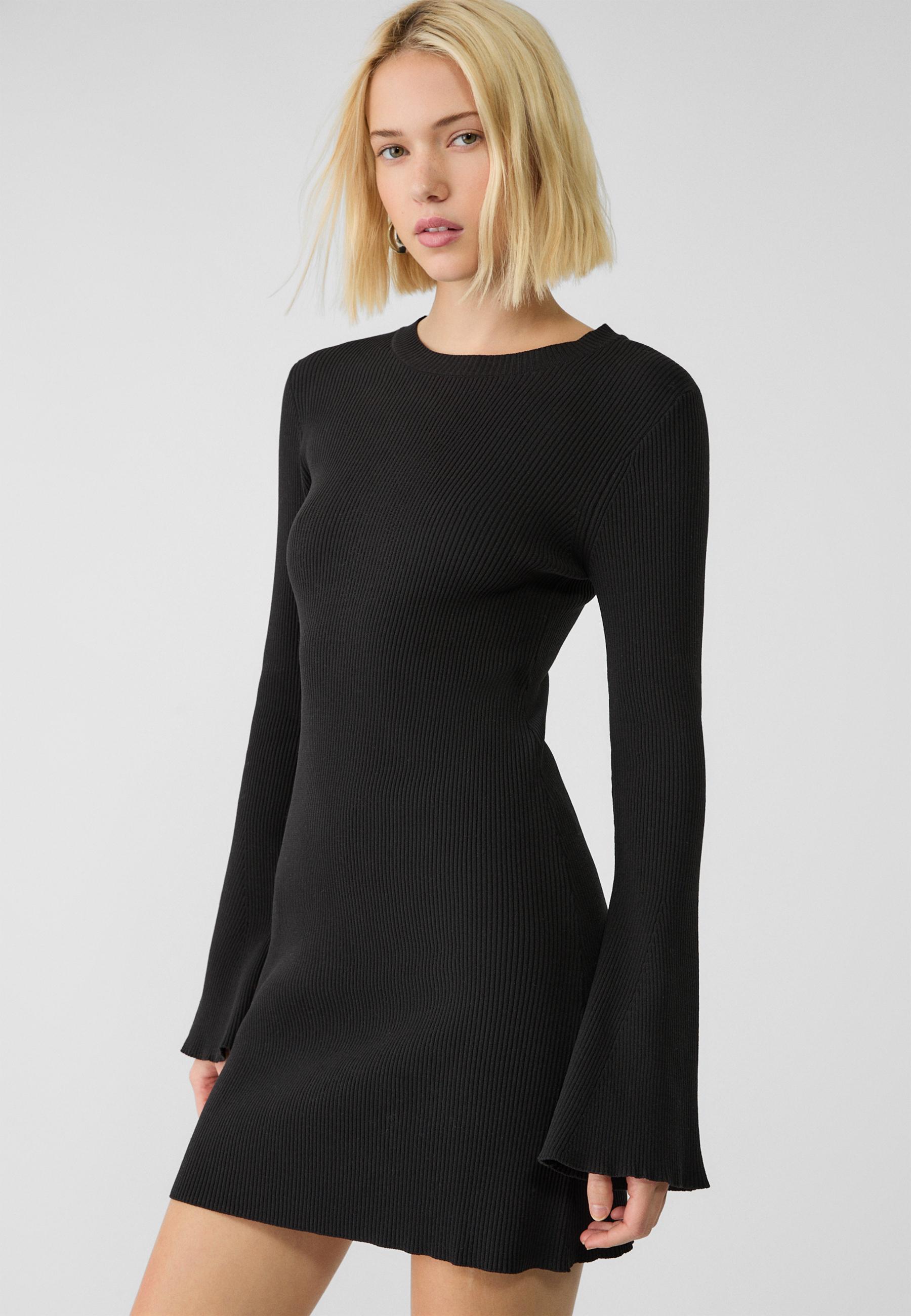 Short dress with bell sleeves - Women's ...