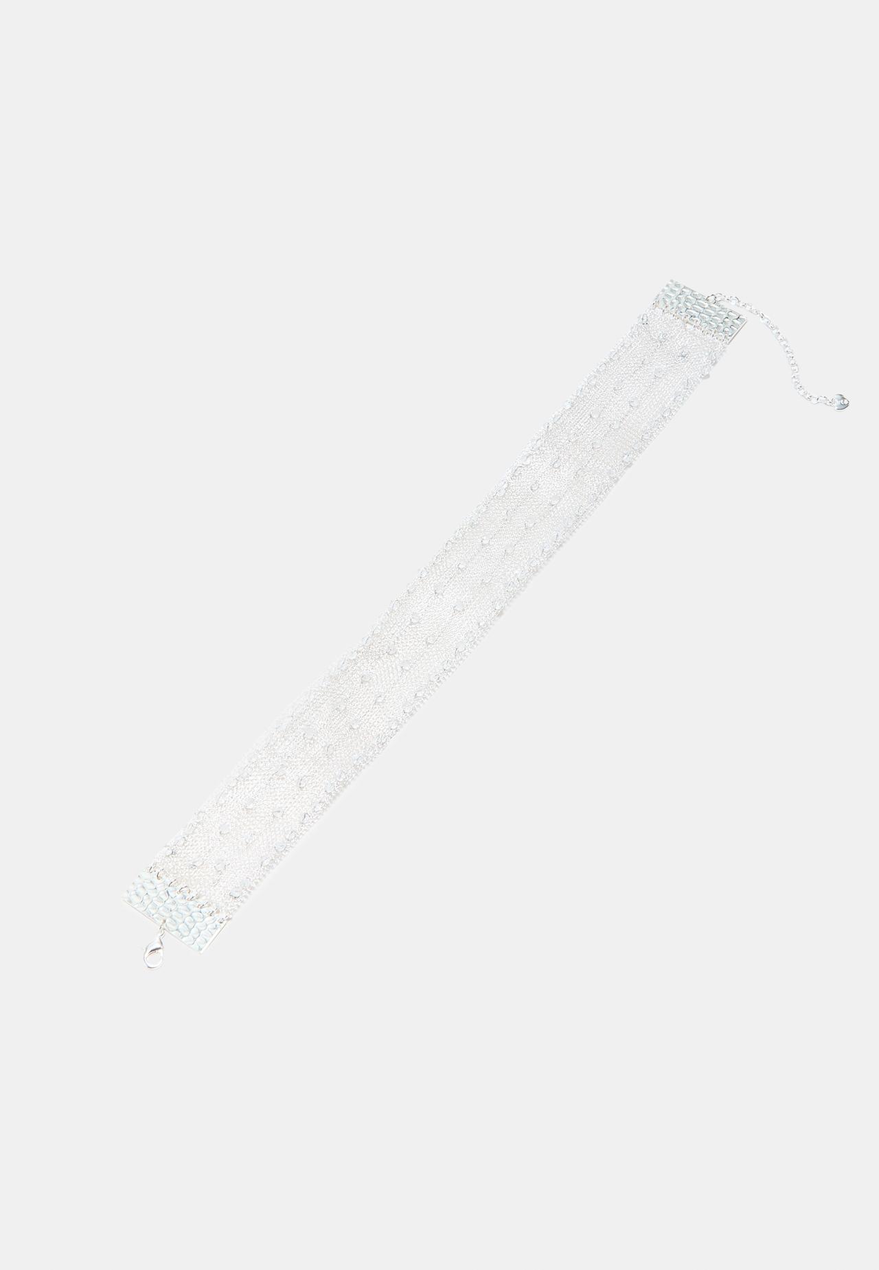 Metal mesh rigid choker — Grey