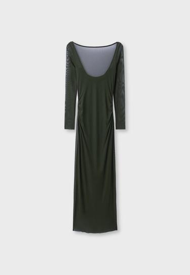 Open back midi dress — Khaki 7