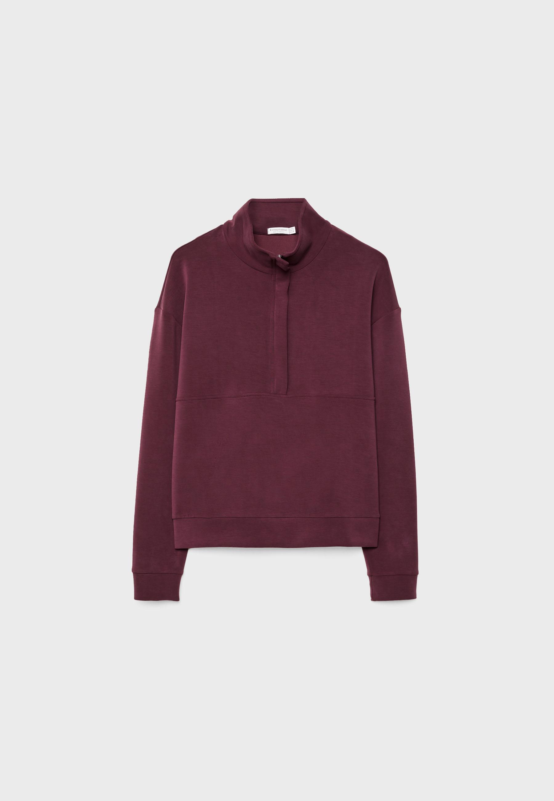 Soft-touch zip-up sweatshirt — Purple